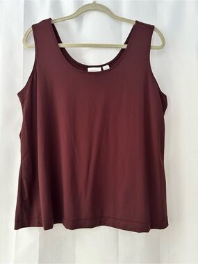 Chico's Size 3 XL Sleeveless Scoop Tank Top Wine Basic Classic Capsule